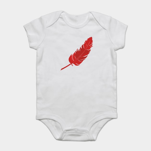 Red Parrot Feather Baby Bodysuit by einsteinparrot